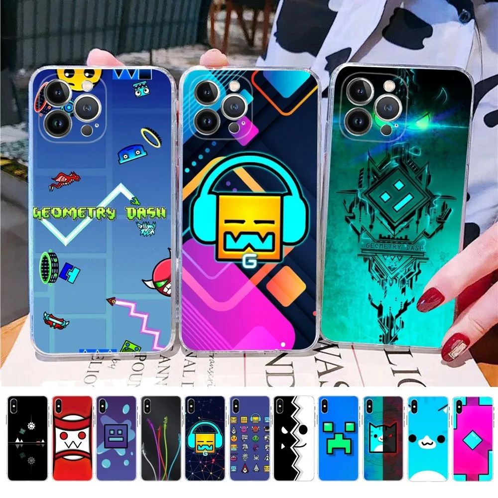 Чехол для телефона Game Geometry Dash для iPhone 15 8 7 6 6S Plus X SE ...