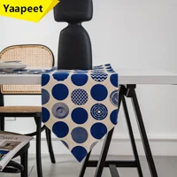 modern simple table runner nordic blue and white geometric dot print fabric strip wedding party decoration cabinet cover cloth