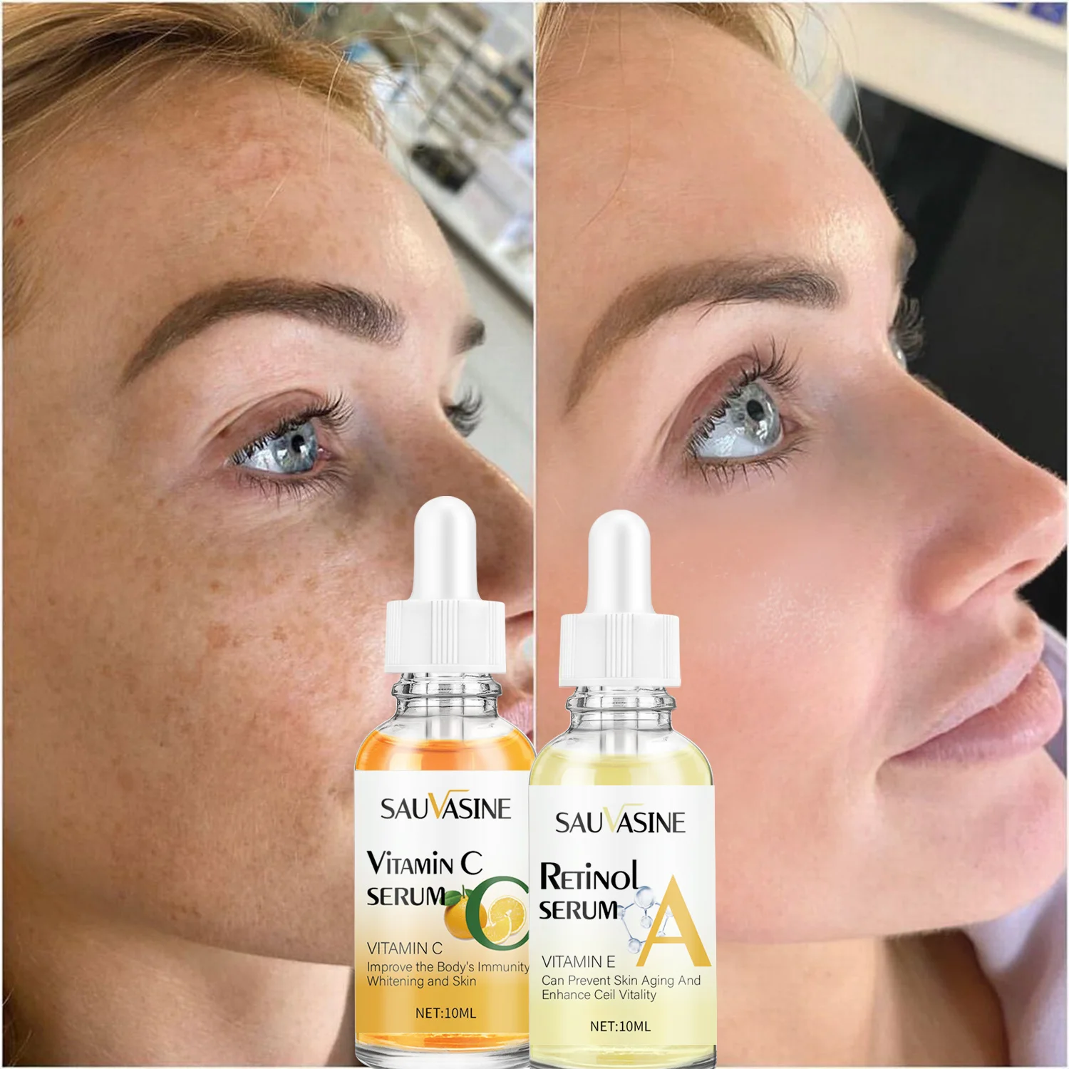 Retinol 2.5% Vitamin C / A Facial Anti Wrinkle Serum Remove Dark Spots Collagen Serum Anti Aging Essence Whitening Face Serum