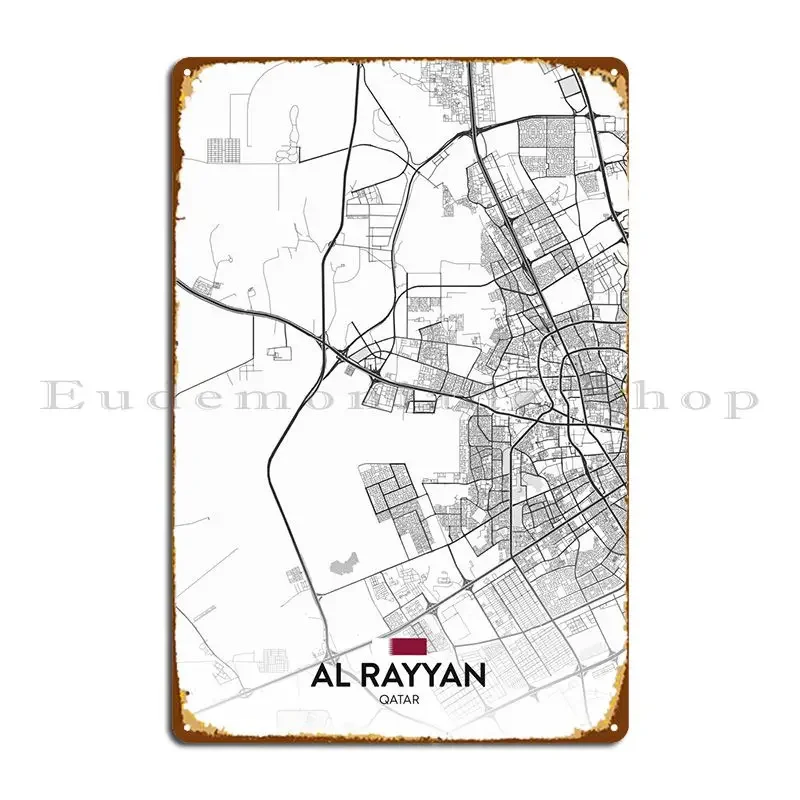 Фото Металлический знак Al Rayyan QA, ржавый кинотеатр, фреска для вечеринки, индивидуальный жестяной знак, плакат №1