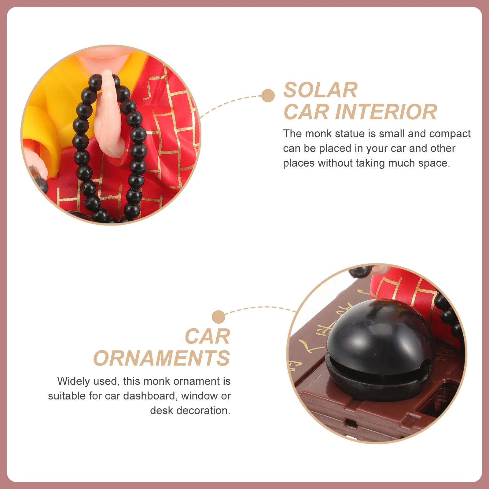 Украшения статуя монаха солнечная встряхивающая голова приборная панель