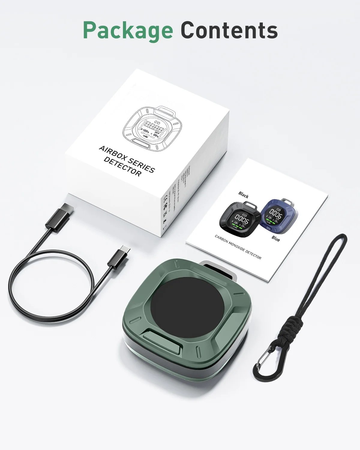 

Портативный детектор угарного газа 3-в-1