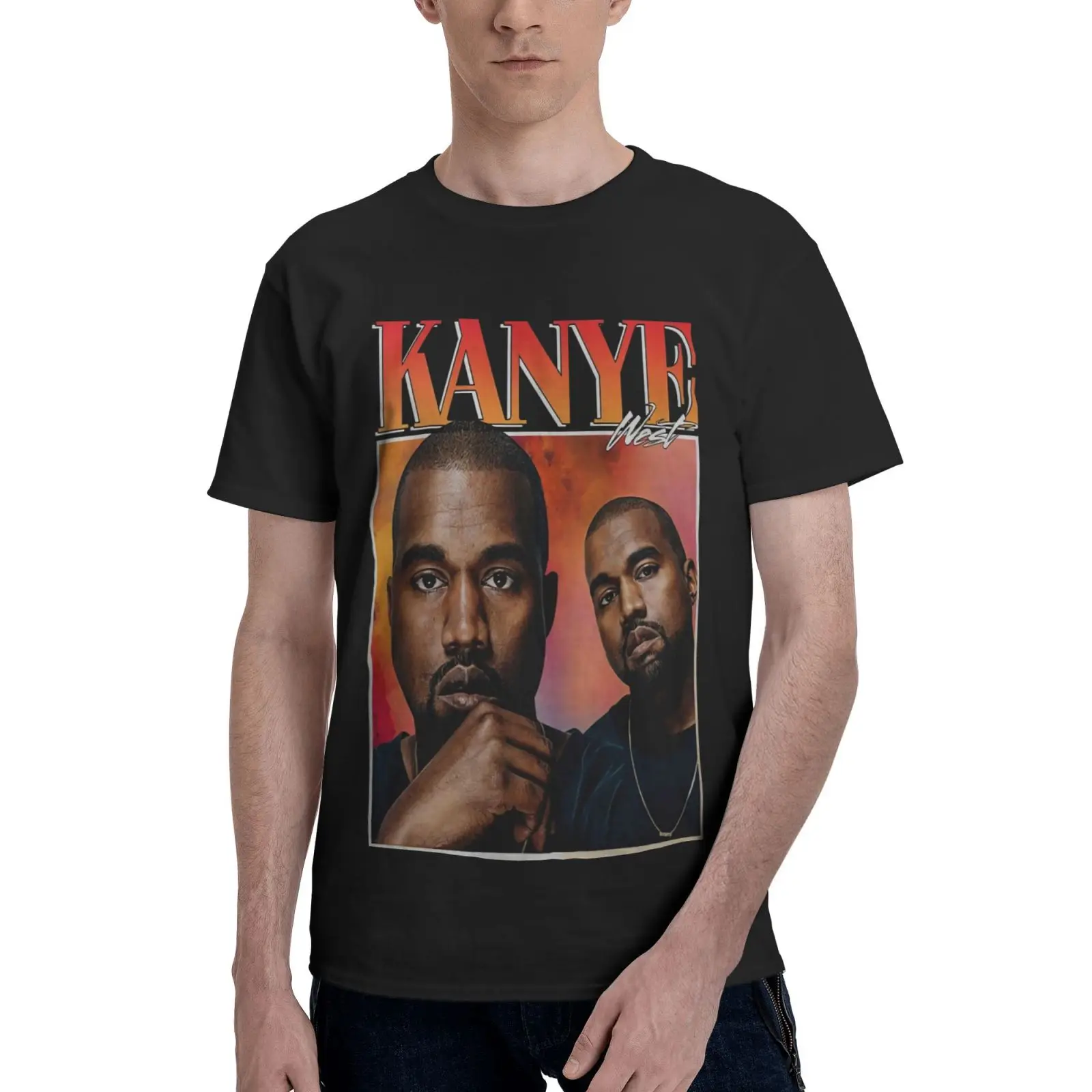 

Kanye West Rapper Flag 90S Flag T Shirt T-Shirt Harajuku Harajuku T-Shirts Man T-Shirts For Women Men's Clothes Shirts For Men