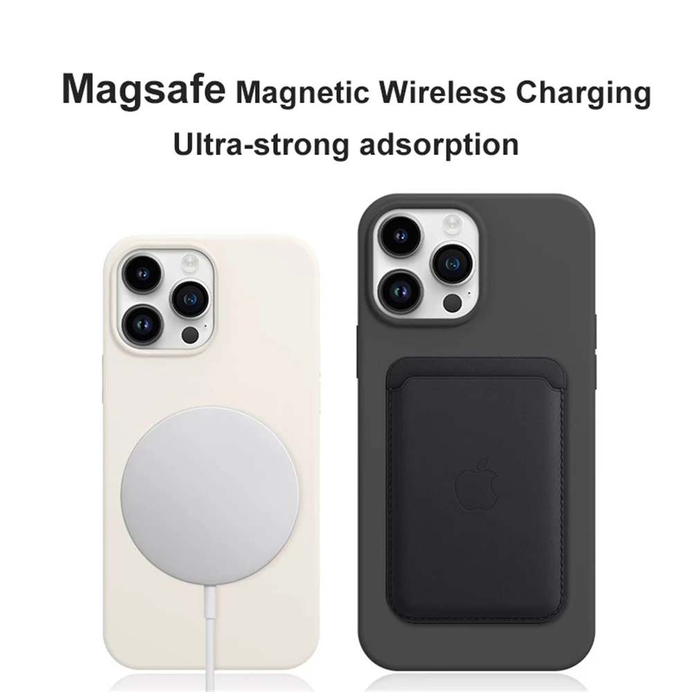 Фото Оригинальный официальный силиконовый чехол для Magsafe для iPhone 16, 17, 13, 15, 14 Pro Max с логотипом, чехол для Apple iPhone 14 15 Pro Cover №3