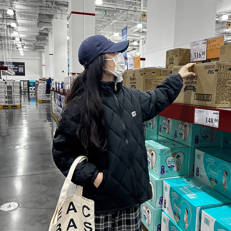 New 2022 Women Short Jacket Winter Thick Hooded Cotton Padded Coats Female Korean Loose Puffer Parkas Ladies Oversize Outwear