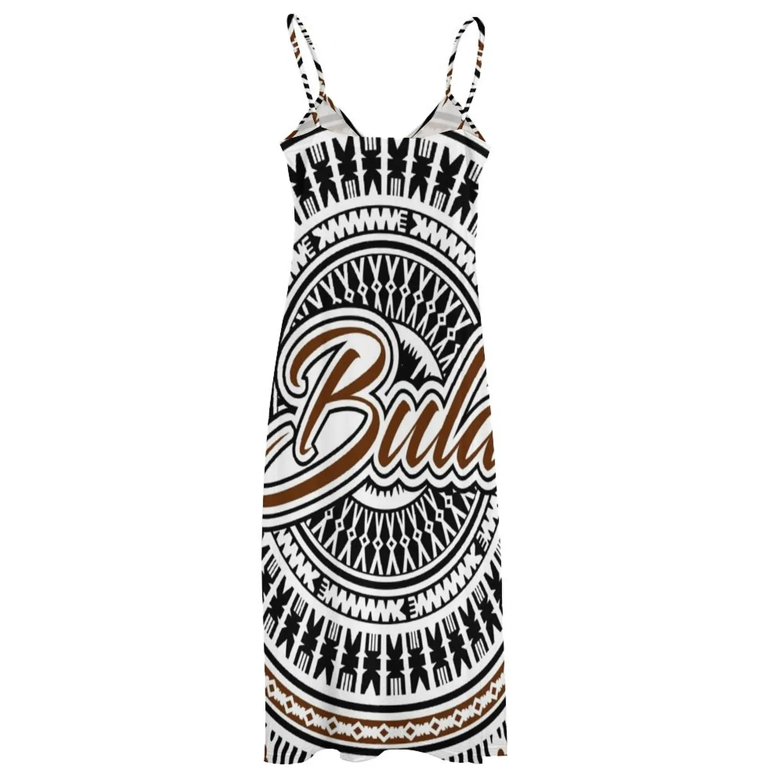 Fiji Bula Kesakesa Design Длинное платье без рукавов Платье винтажные летние платья