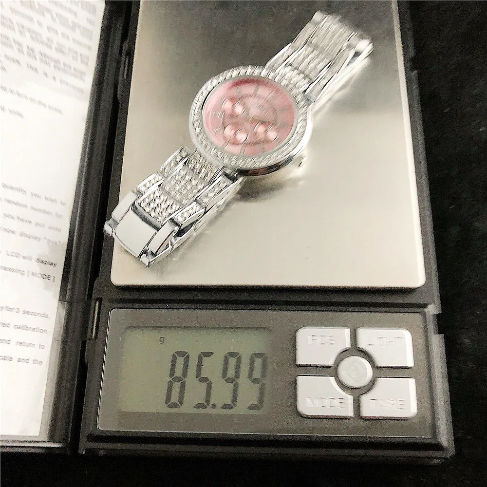 2023 European and American explosive alloy steel belt diamond-encrusted watch female women's star quartz watch