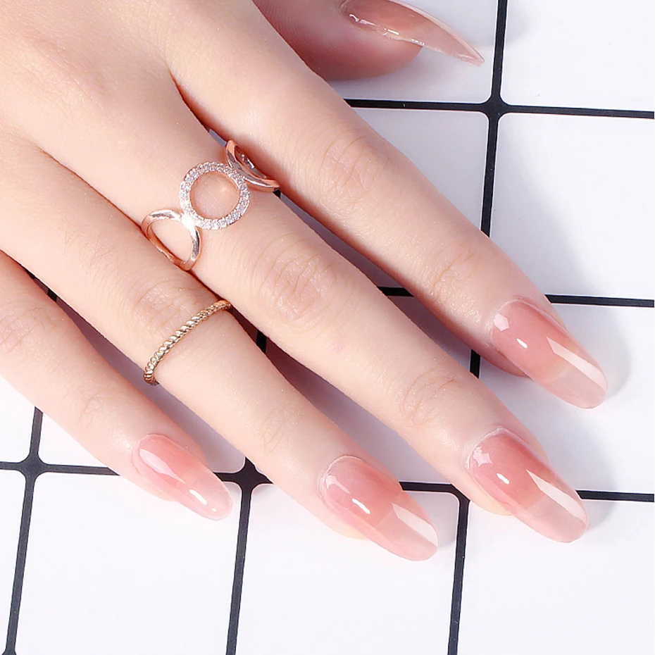 Маникюрный набор для наращивания ногтей розовый УФ-гель с кисточкой быстрое