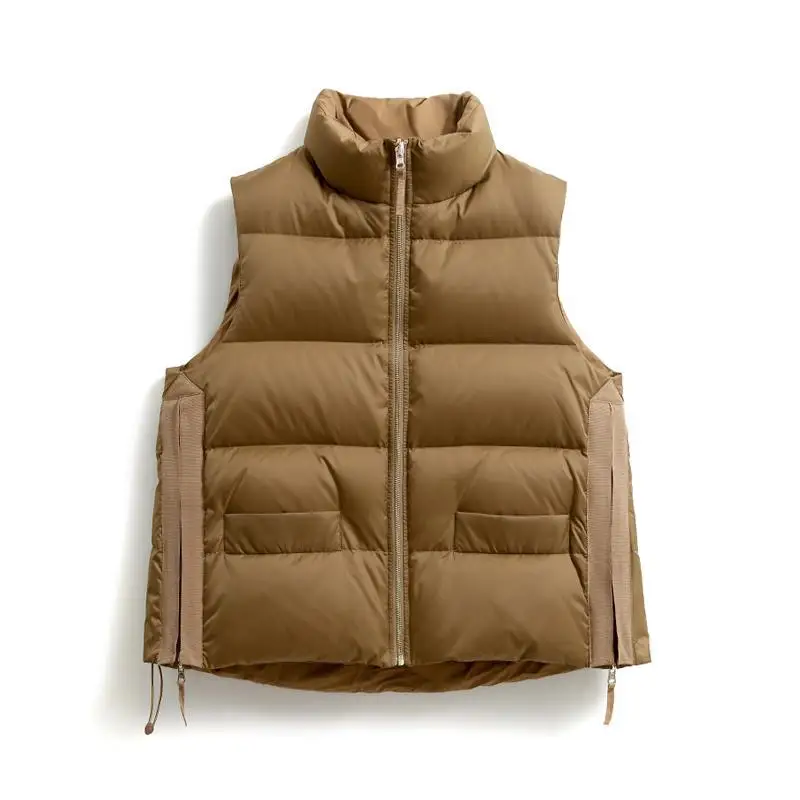 

Womens vest Thin sleeveless white goose down jacket light and short vest for female velvet padded thermal vest office lady
