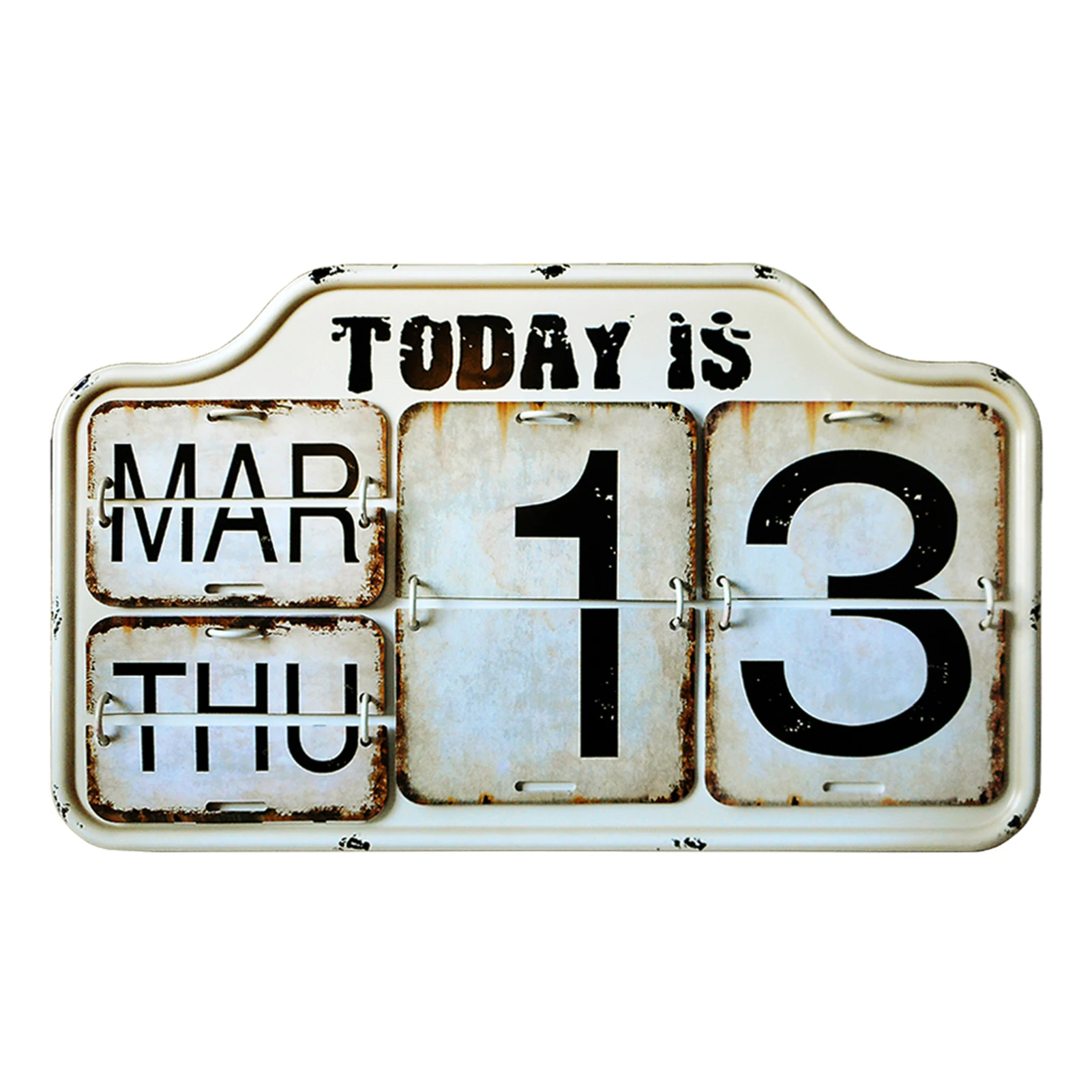 

Настольный металлический флип-календарь в стиле ретро, легко регулируемый стоячий винтажный настольный календарь, декор для комнаты, вечный календарь для дома # WO