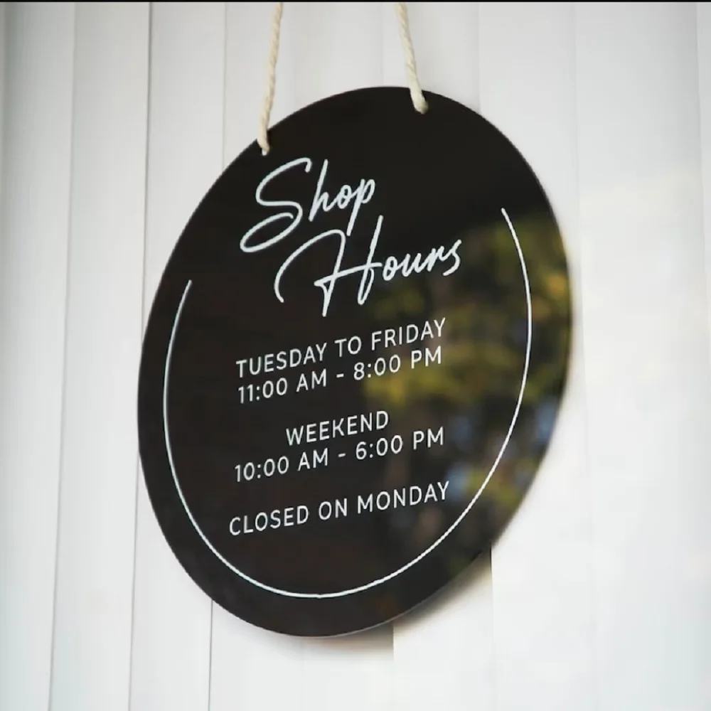 Круглые подвесные акриловые знаки для спа-салонов рабочие рабочее время