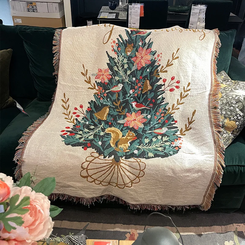 

Скандинавская Рождественская елка для дивана, коврик для отдыха на столе, Рождественское украшение, гобелен, украшение для стен, дома, кемпинга, улицы