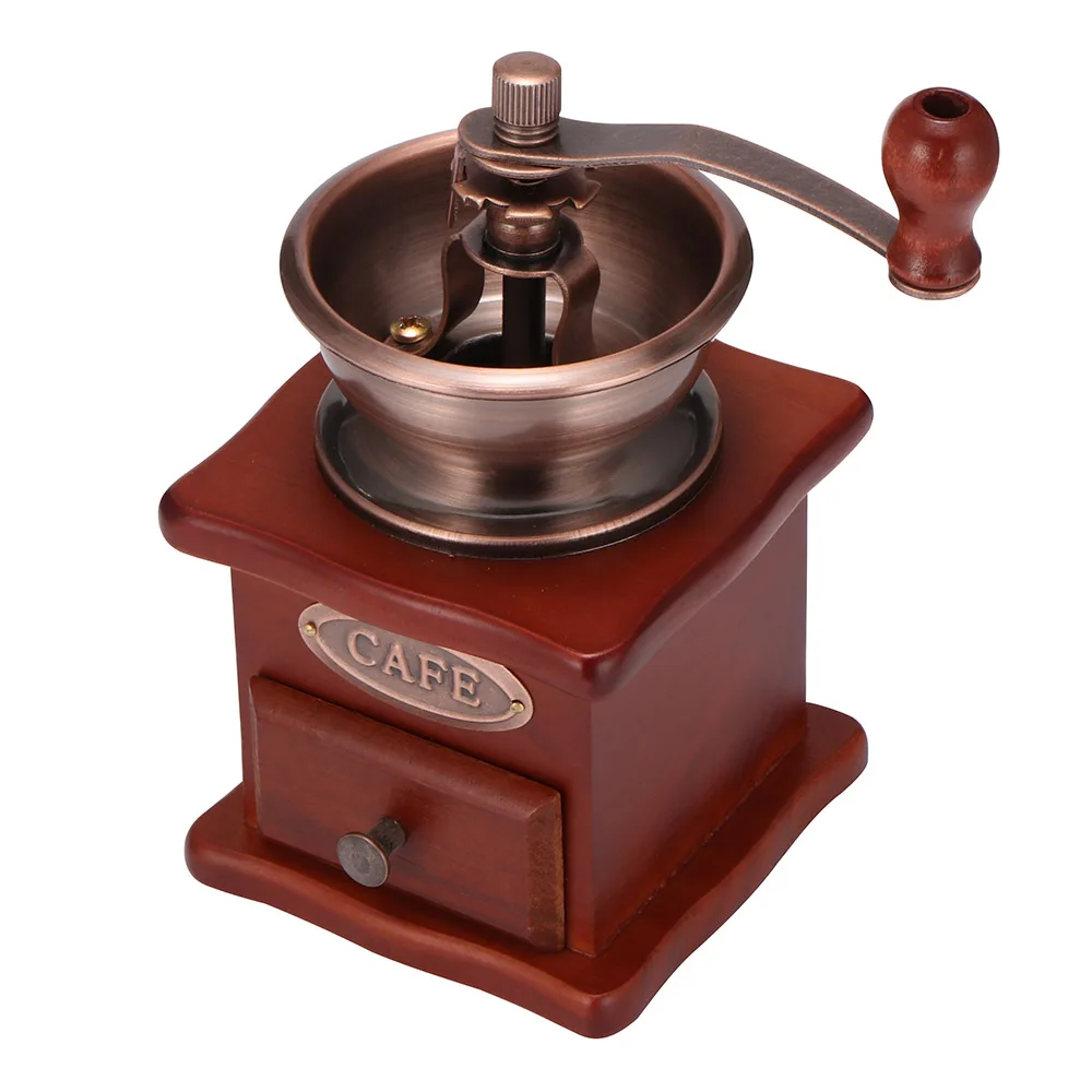 

Classical Wooden Manual Coffee Grinder Creative Retro Coffee Bean Mill Maker Hand Conical Burr Grinders Coffee Accessories