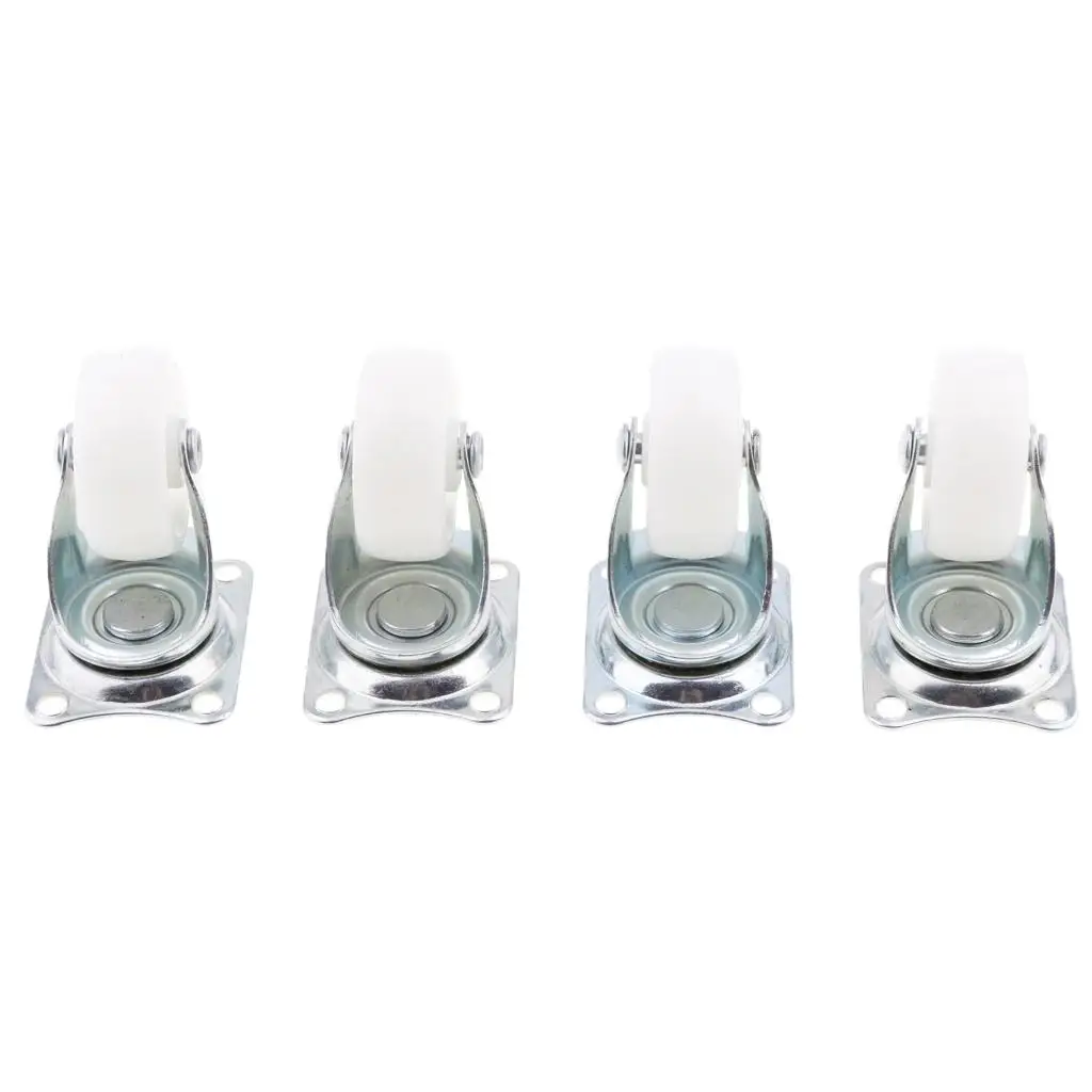 

4 x Heavy Duty 40mm PP Swivel Castor Wheels Trolley Furniture Caster White