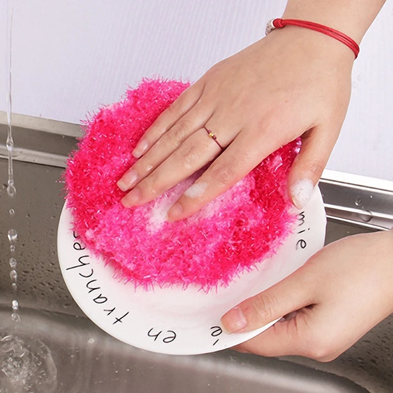 

1Pcs High Efficient Anti-grease Flower Shape Dish Cloth Acrylic Washing Towel Magic Wiping Rags Kitchen Cleaning Accessories