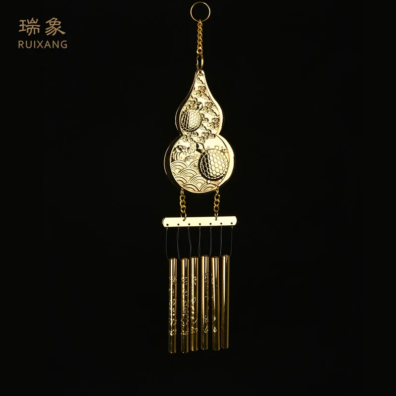 

Copper Gourd Wind Chimes Pendant Door Decoration Hanging Gourd Pendant Wind Chimes Living Room Window Sill Balcony Feng Shui