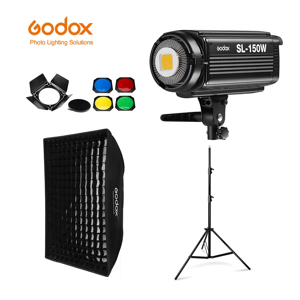 

Godox SL-150W SL150W 5600K белая версия ЖК-панель непрерывный светодиодный видео свет + 70x100 см софтбокс + 2,8 м оссветильник ительная стойка + дверь сарая