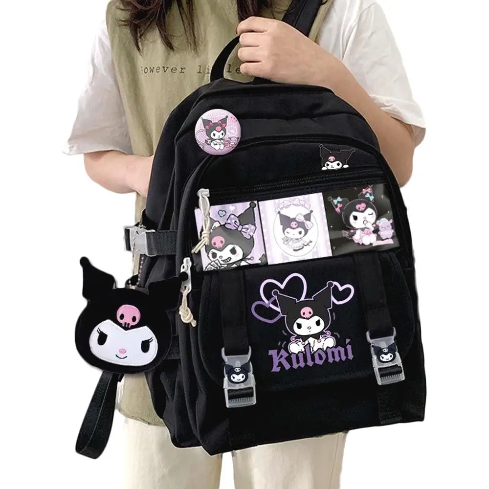 

Аниме Kawaii Sanrios рюкзак Kuromi Mymelody Cinnamoroll Милая пуриновая собака Jk Ткань Оксфорд модная Ins ранец игрушки подарки на день рождения