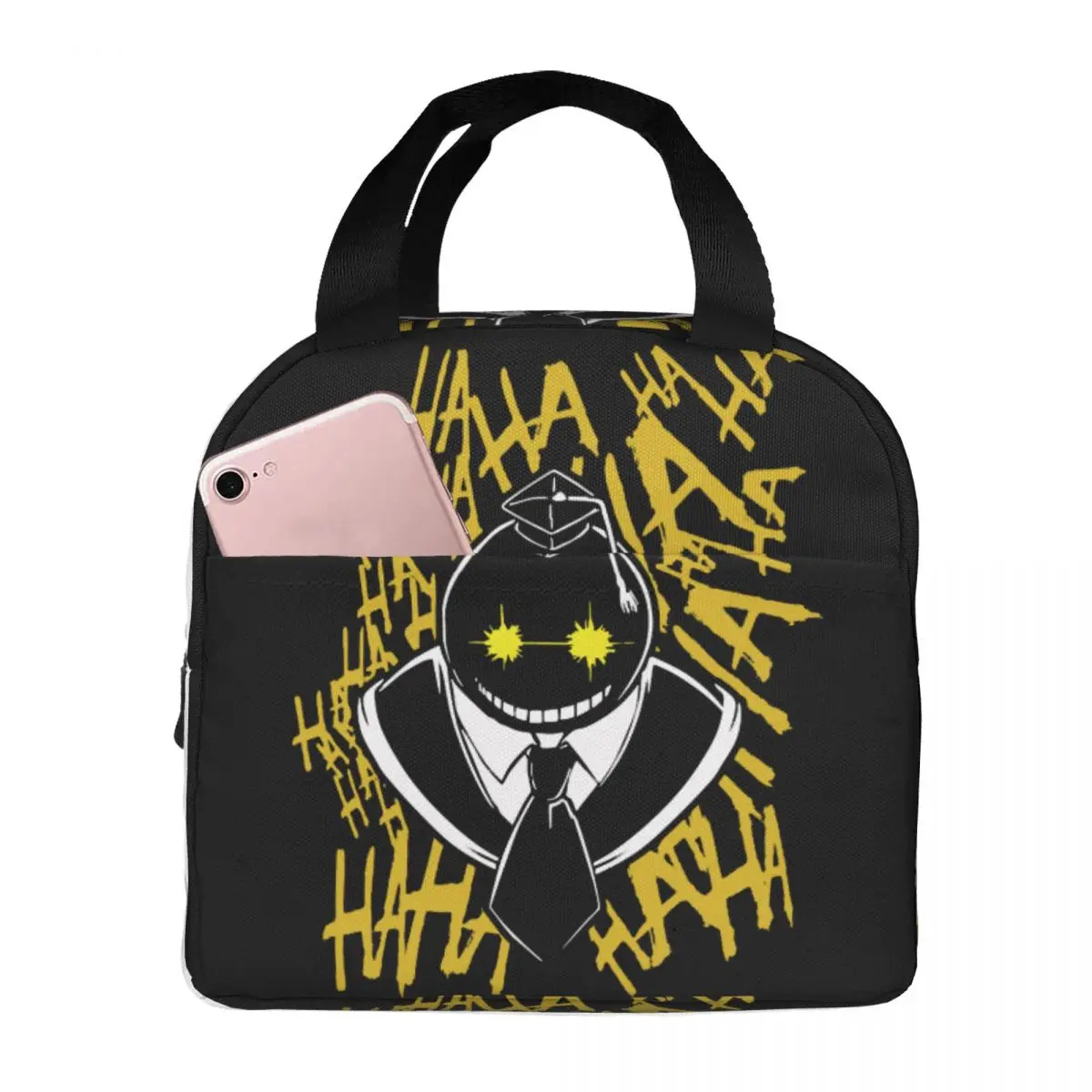 Lunch Bags for Men Women Assassination Classroom Anime Koro Sensei Insulated Cooler Bags Portable Picnic Oxford Tote Handbags