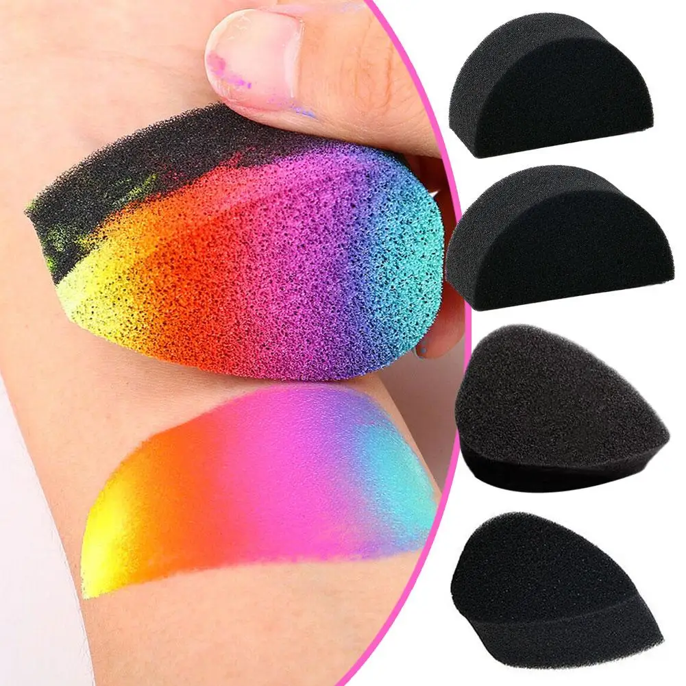 

Wholesale Halloween Makeup Beauty Custom Shape Square Yellow Painting Face Facial Sponge Black W1X4