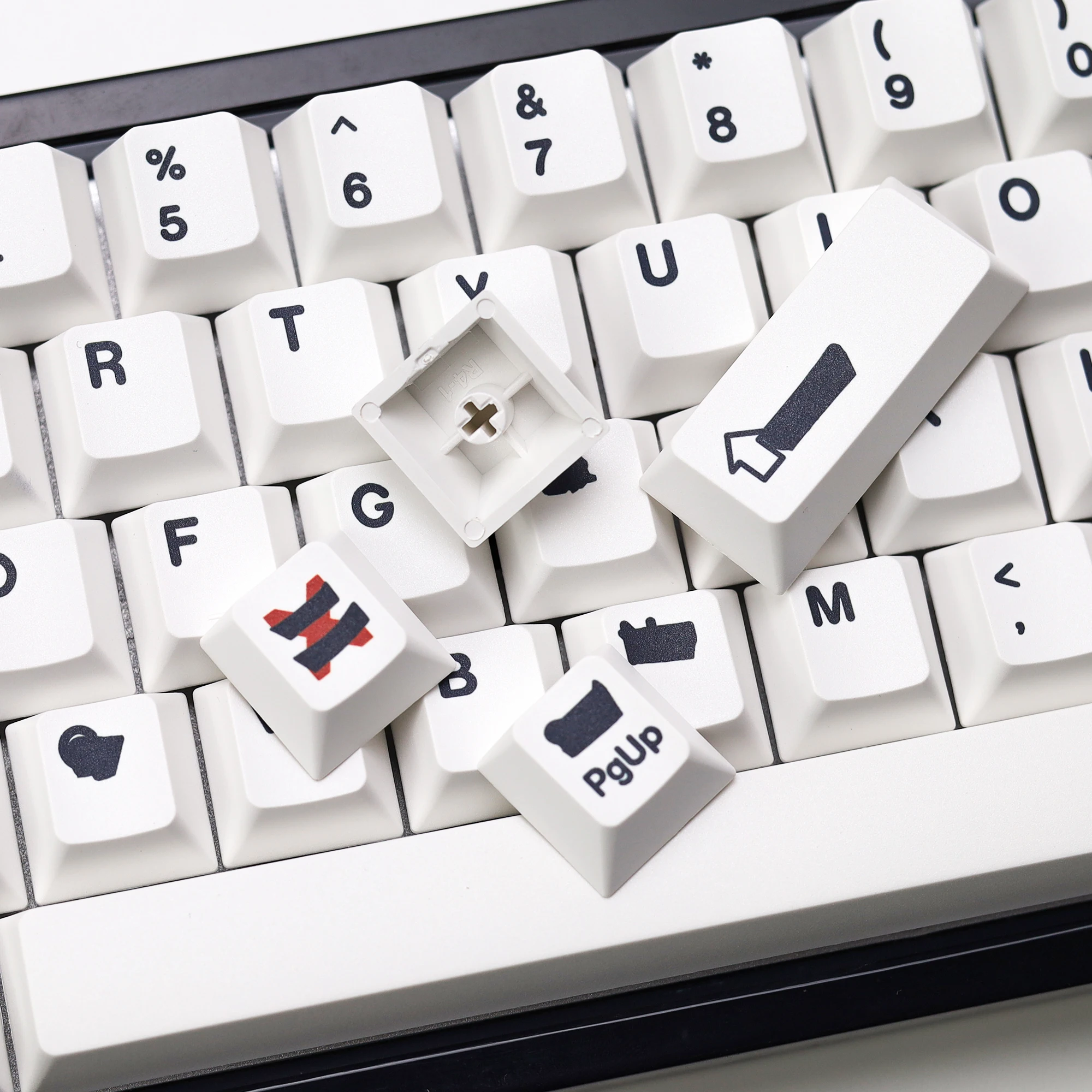 Фото KBDiy Ретро GMK Redacted Keycaps Белый ISO Cherry Profile PBT Keycap Alice Spacer Bar 7u Для 60 Механической клавиатуры MX Switch №5