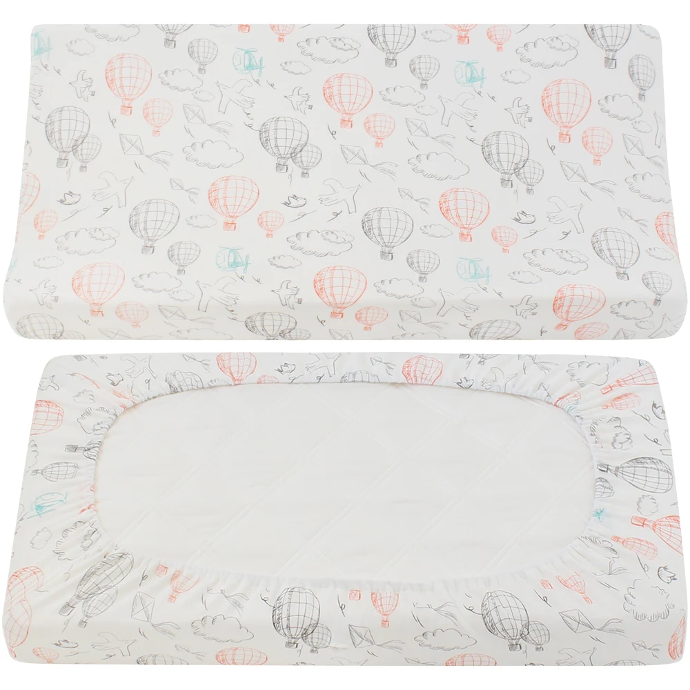 Baby Changing Pad Cover Cotton Crib Sheet Infant Toddler Bed Nursery Unisex Diaper Change Table 80x42cm |