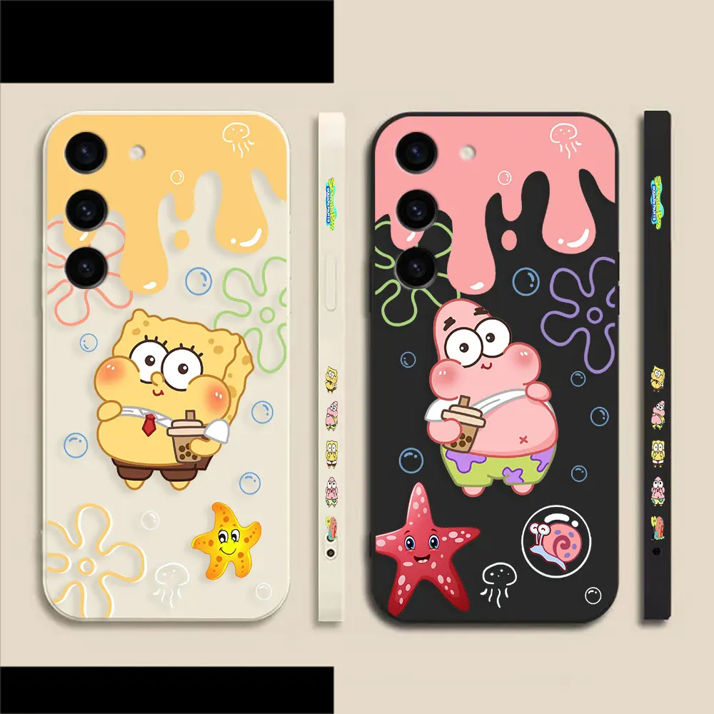 

Funny S-Spongebob Cartoon Phone Case For Samsung S23 S22 S21 S20 FE S11 S11E S10 S10E S9 S30 Ultra Plus 4G 5G Case Fundas Shell