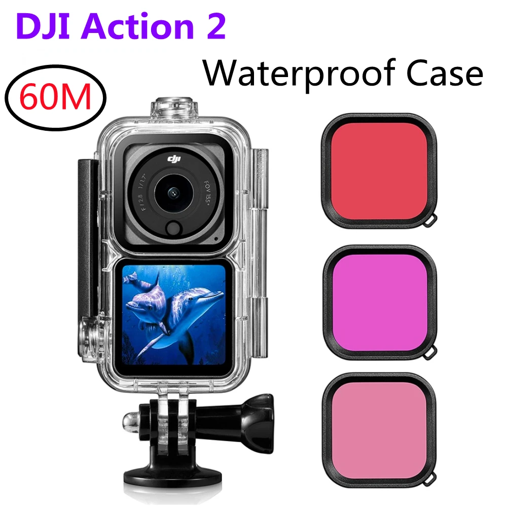 

Водонепроницаемый чехол для DJI Action 2 защитный корпус чехол для подводного погружения фильтр для DJI Osmo Action 2 аксессуары