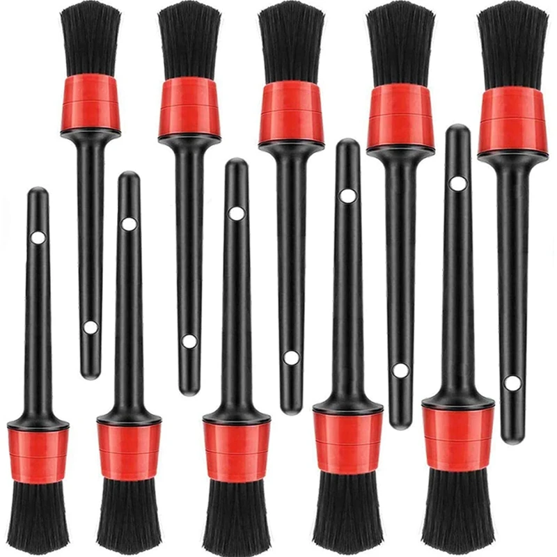 

20 Pieces Auto Detailing Brush Set - 5 Different Sizes Mixed Fiber Plastic Handle Automotive Detail Brushes