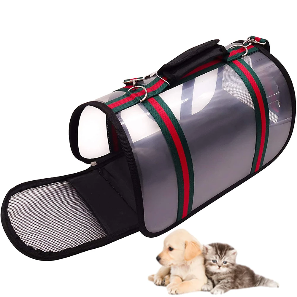 

Pet Cat Carrier Foldable Pets Handbag Outdoor Portable Transparent Breathable Shoulder Backpack Space for Cats Puppies Birds Bag