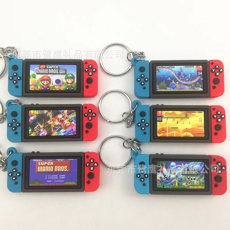 

Super Mario Bros Gamepad Keychains Mario Luigi Bowser Yoshi Wario Peach Anime Figures Toys Cartoon Keychain Kids Birthday Gifts
