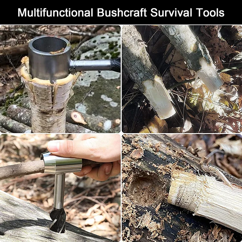 Durable Manual Auger Bushcraft Hand Wrench Wood Drill Peg Tools and Hole Maker Multitool Outdoor |
