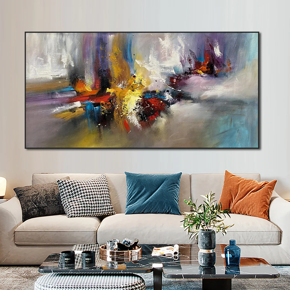

Textured Colorful Abstract Oil Painting 100% Hand Painted On Canvas Modern Nordic Handmade Acrylic Wall Art For Home Room Decor