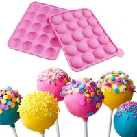 20 cavity round ball lollipop candy silicone mold diy party jelly chocolate moulds kitchen baking pastry tools kitchen accessory