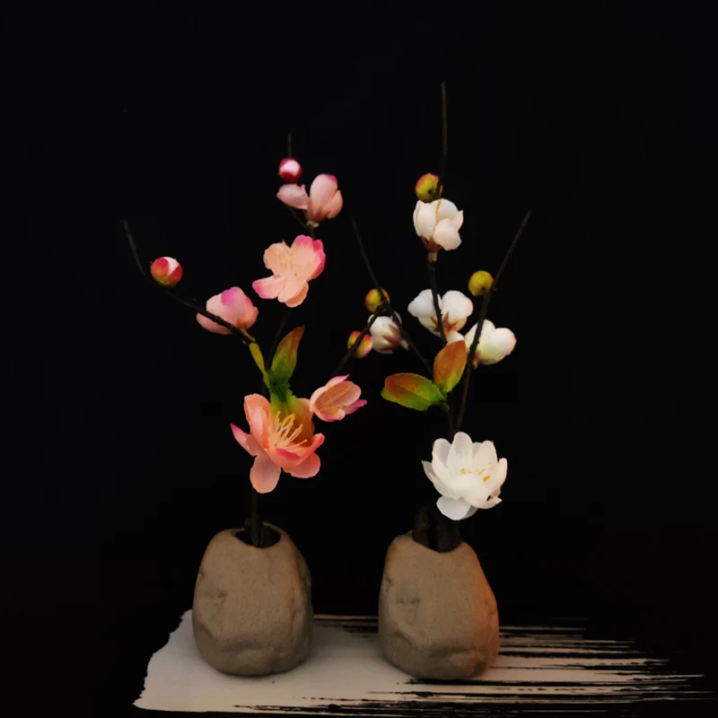 Free Shipping Artificial Flowers Ceramics Base Fake Flower Living Room Garden Fake Flower for Decoration Fake Flowers Home Decor
