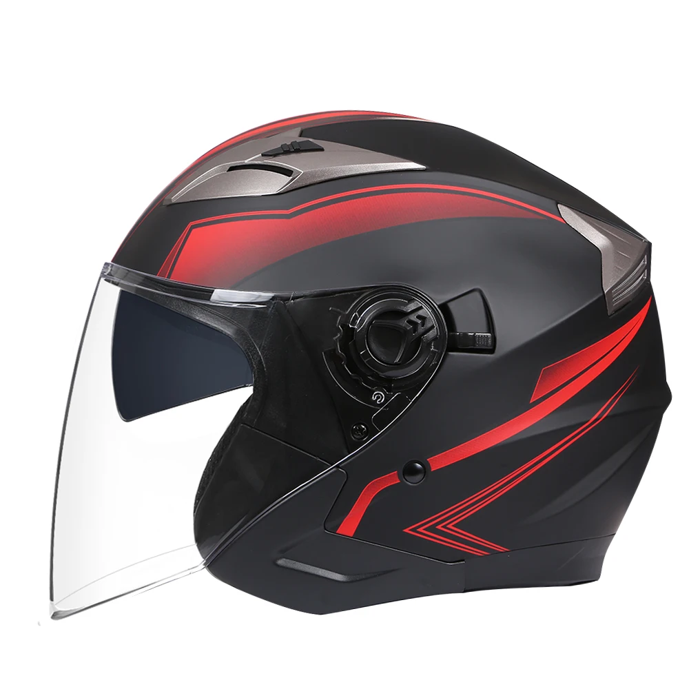 Мотоциклетный шлем на пол-лица с двойными линзами модный мотоциклетный для