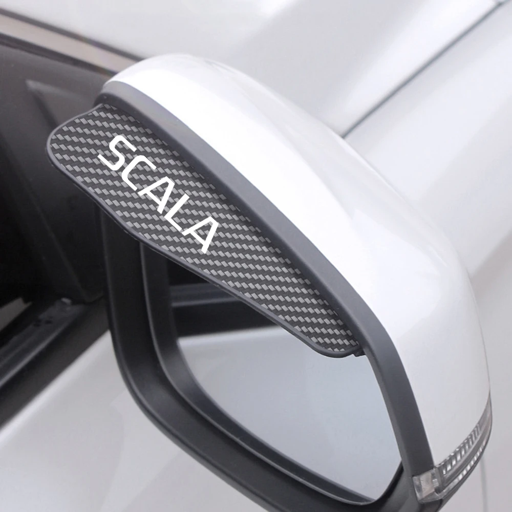 

2X Car Rearview Mirror Eyebrower Sticker Car Rain Eyebrow Cover for Skoda SCALA Auto Styling Accessories