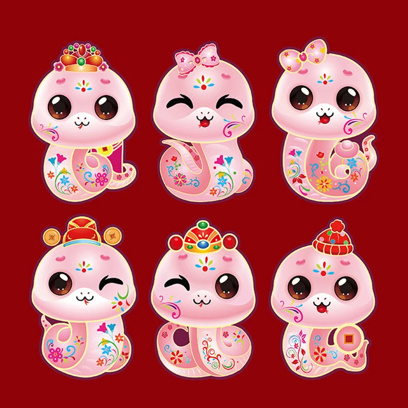 Новый 6 шт. красный конверт с рисунком змеи год лазера милые карманы для денег