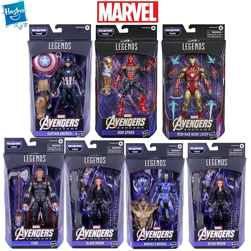 

Hasbro Marvel Legends Black Spider-Man Widow Thor Iron Captain America Iron Man Rescue Action Figure Model Toy Gift for child