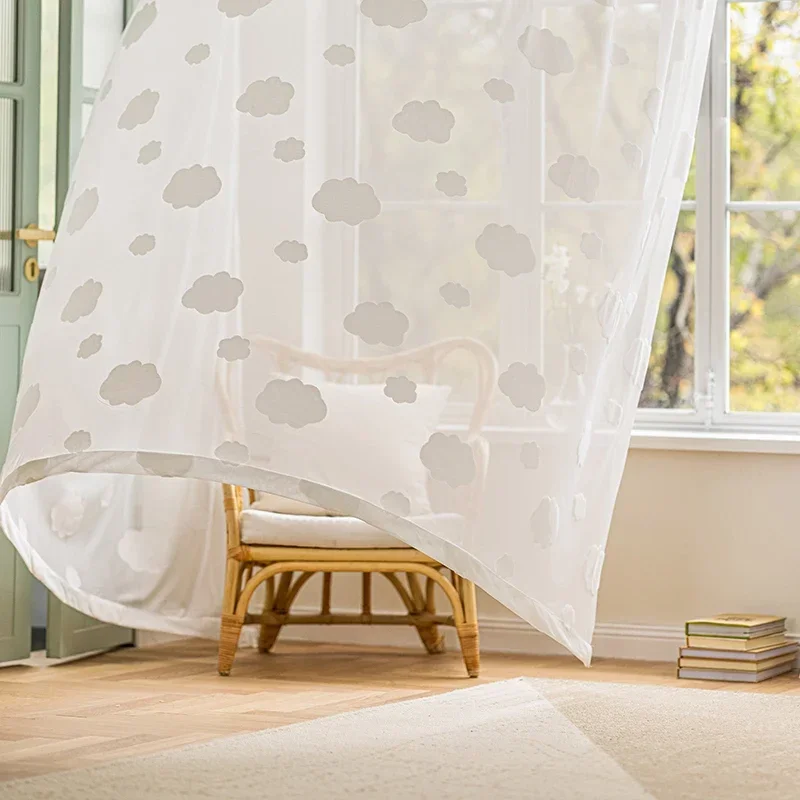 Белый Хмара 3D Тюлевые шторы для гостиной Спальня Детская комната со скоростью