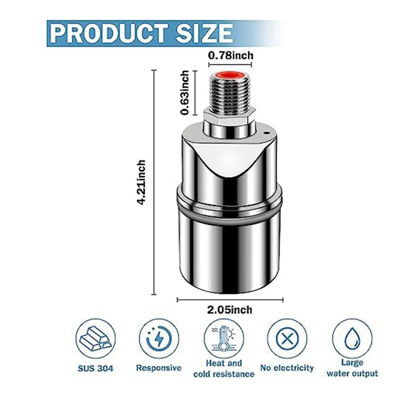 1 шт. поплавковый клапан из нержавеющей стали для регулировки уровня воды бака 3/4