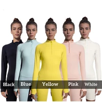 women seamless sports long sleeve activewear yoga shirts pump cover gym shirt breathable top gym quick dry workout shirts