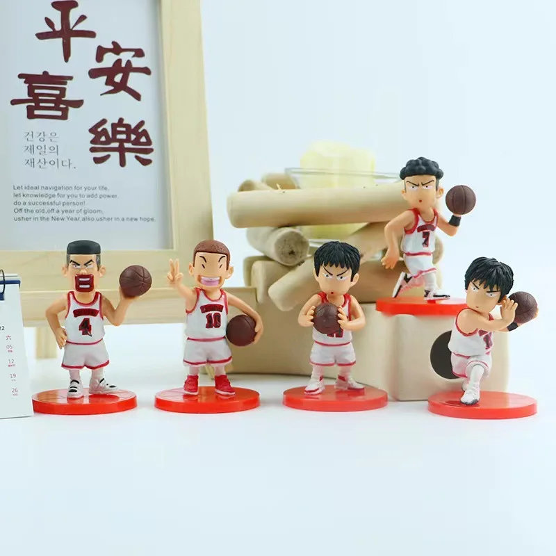 Фото 5 шт. Slam Dunk Q Edition Sakuragi Hanamichi Ryukawa Maple Shobei баскетбольная команда кукла ручной работы орнамент украшения автомобиля игрушки №4