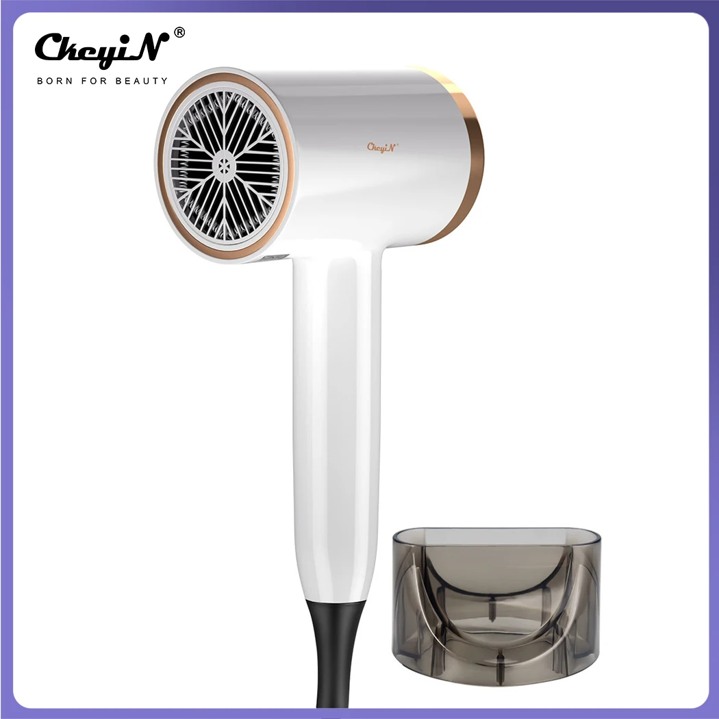 

CkeyiN 220V 1400W High Power Blue Light Negative Ion Low Noise Hair Dryer 3 Gears Temperature Speed Home Hot And Cold Hair Dryer
