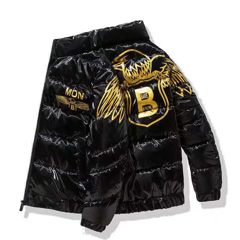 Feather Print Men's Jacket Fashion Men's Padded Jacket Winter Men's Warm Down Jacket