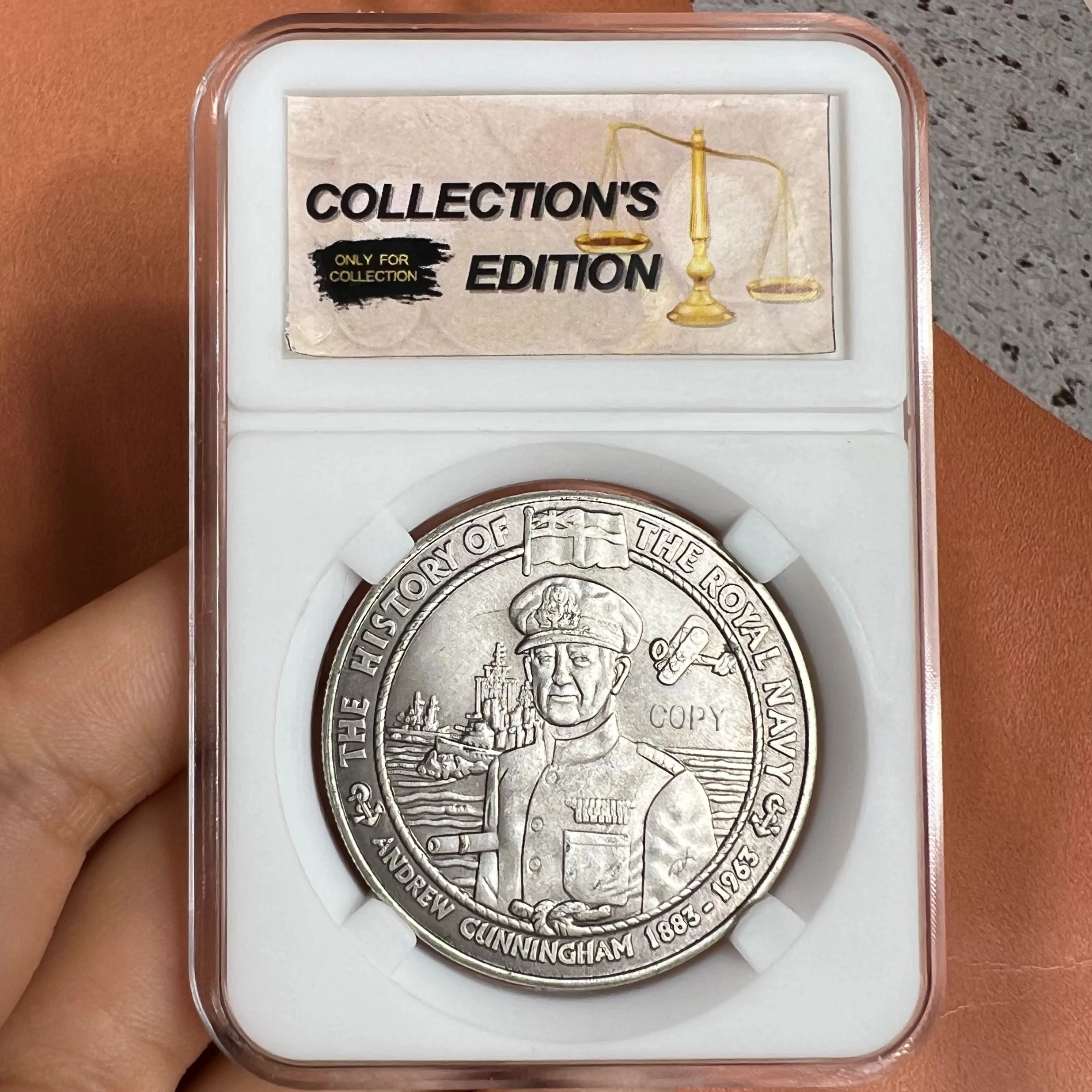 1883-1963 История Королевского флота Anderew клиннингем дубликат монета кусок Монеты