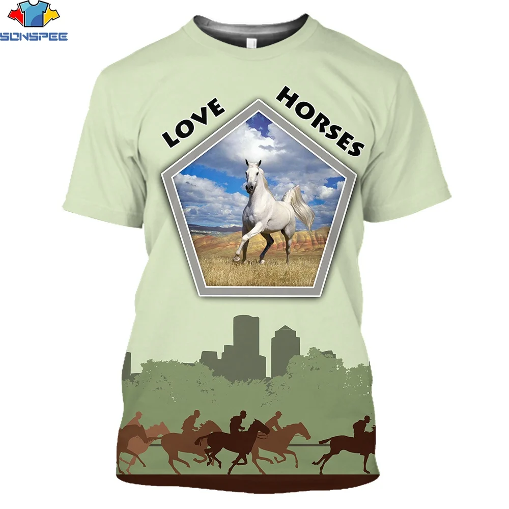 

SONSPEE Summer Hot Sale Fashion Men T Shirt Love Horse Personalized Name 3D All Over Printed Casual Cool Tee Shirt Unisex Tshirt