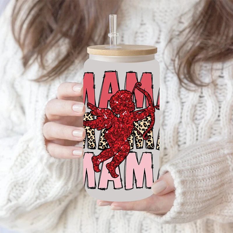 Наклейки с рисунком Мама Дизайн Мультфильм УФ Dtf термоклейкая пленка для стекла 16