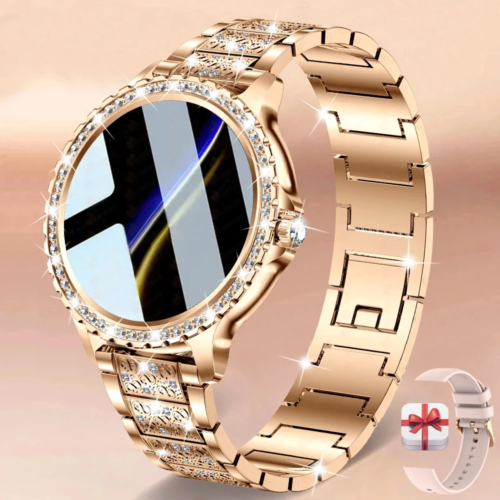 

2023 New Fashion Women Bluetooth Call Smart Watch 1.32" AMOLED 360*360 HD Screen Sports Fitness Ladies Smartwatch Diamond Band