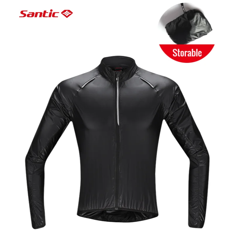 

Santic Men Cycling Skin Coat Windbreakers Cycle Jackets Windproof Small Rain Sun Protective UPF 50+ Sports Fishing Bike Jersey